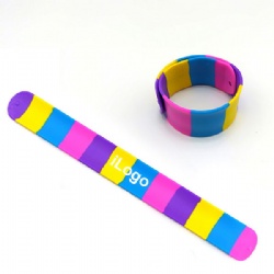 Silicone Rain-Bow Slap Bracelet